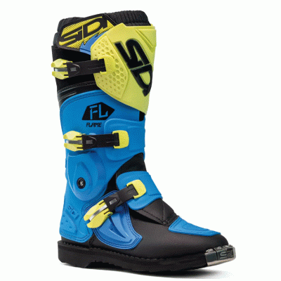 Cizme motocross pentru copii  SIDI FLAME LIGHT BLUE/LIME