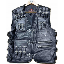 Vesta moto din piele NEW ROCK