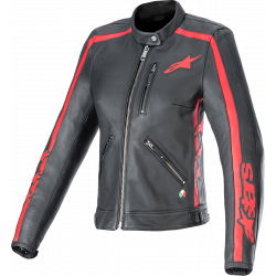 Geaca de piele pentru dame ALPINESTARS Stella DYNO B/R Geaca de piele pentru dame ALPINESTARS Stella DYNO B/R