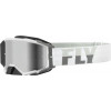Ochelari motocross FLY RACING Zone Pro White/Grey - Silver Mirror/Smoke Lens