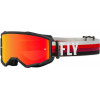 Ochelari motocross FLY RACING Zone Black/Red - Red Mirror/Amber Lens