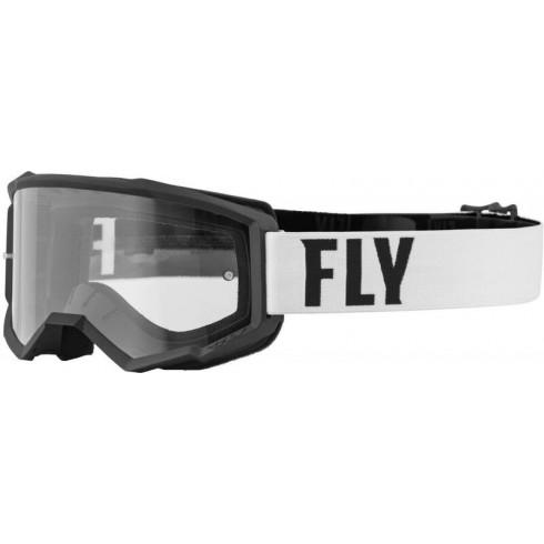 Ochelari motocross FLY RACING Focus White/Black - Clear Lens