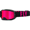 Ochelari motocross FLY RACING Zone Pro Black/Pink - Pink Mirror/Smoke Lens