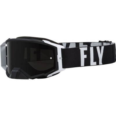 Ochelari motocross FLY RACING Zone Pro Black/White W/Dark Smoke Lens W/Post