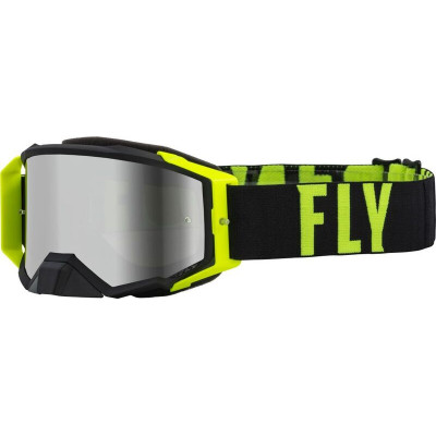 Ochelari motocross FLY RACING Zone Pro Black/Hi-Vis - Silver Mirror/Smoke Lens