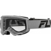 Ochelari motocross FLY RACING Focus 24 Silver/Charcoal - Clear Lens
