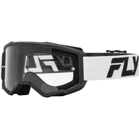 Ochelari motocross FLY RACING Focus 24 White/Black - Clear Lens