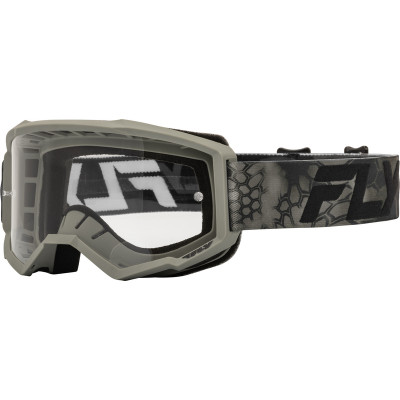 Ochelari motocross FLY RACING Focus 24 Special Edition Kryptek Moss Grey/Black - Clear Lens