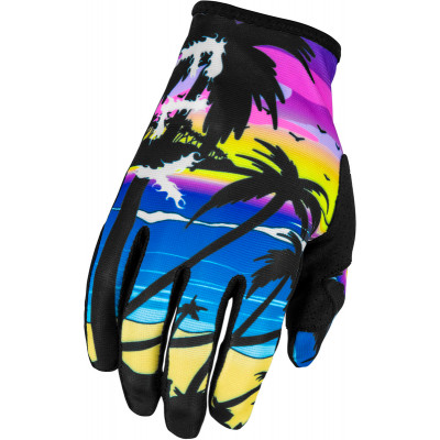 Manusi motocross FLY RACING Lite Malibu- Pink/Blue/Sand