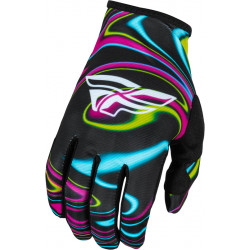 Manusi motocross FLY RACING Lite Warped- Black/Pink/Electric Blue