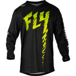 Bluza motocross pentru copii FLY RACING F-16 Riding - Black/Neon Green/Light Grey