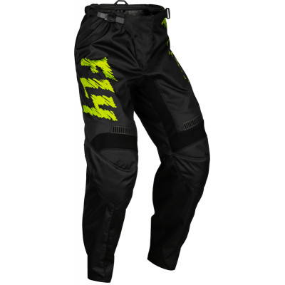 Pantaloni motocross pentru copii FLY RACING F-16 Riding- Black/Neon Green/Light Grey