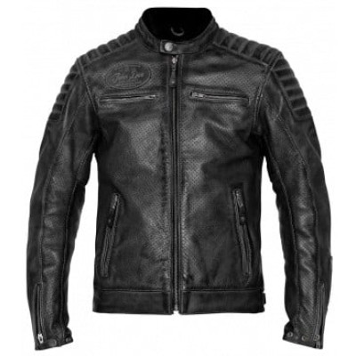 Geaca de piele JOHN DOE Storm Perforated Leather BLACK