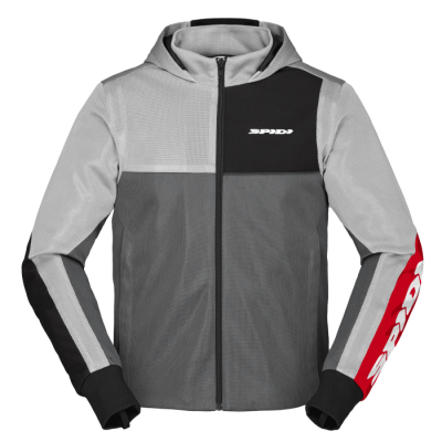 Hanorac moto SPIDI HOODIE NET GRAY/RED