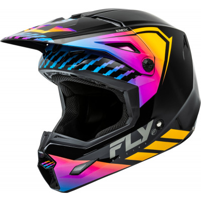 Casca cross pentru copii FLY RACING Kinetic Menace - Black/Sunrise