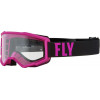 Ochelari motocross pentru copii FLY RACING Focus Pink/Black - Clear