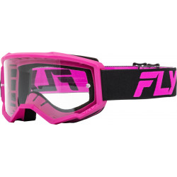Ochelari motocross pentru copii FLY RACING Focus Black/Pink - Clear 
