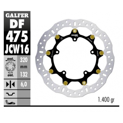 Disc de frână față plutitor Galfer WAVE FLOATING RACING 320x5mm DF475JCW160G03