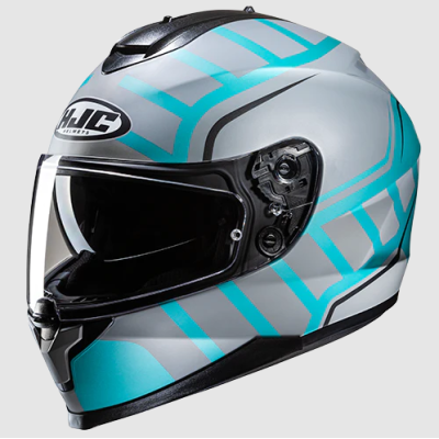 Casca HJC C70N HOLT SILVER/TURQUOISE Casca HJC C70N HOLT SILVER/TURQUOISE