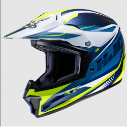 Casca motocross pentru copii HJC CL-XY II DRIFT BLUE/WHITE/YELLOW