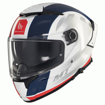 Casca MT THUNDER 4 SV TREADS C7 GLOSS WHITE/BLUE/RED