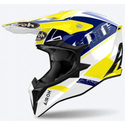 Casca motocross AIROH WRAAAP FEEL BLUE/YELLOW Casca motocross AIROH WRAAAP FEEL BLUE/YELLOW