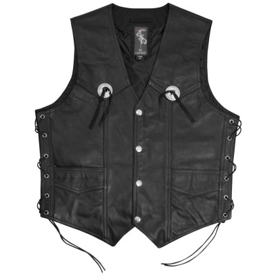 Vesta moto de piele A-PRO GAMBLER BLACK