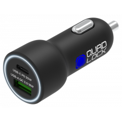 QUAD LOCK Dual USB (C+A) Car Charger 48W