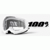 Ochelari motocross 100% GOGGLE STRATA 2 WHITE CLEAR