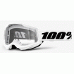 Ochelari motocross 100% GOGGLE STRATA 2 WHITE CLEAR thumb