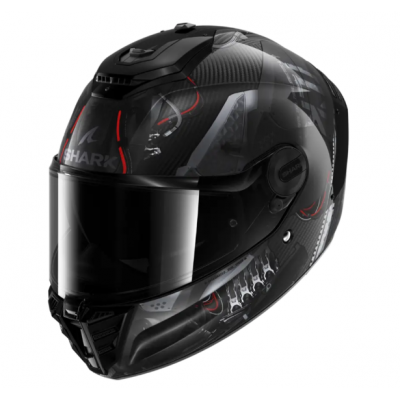 Casca SHARK SPARTAN RS CARBON XBOT BLACK/RED/SILVER Casca SHARK SPARTAN RS CARBON XBOT BLACK/RED/SILVER