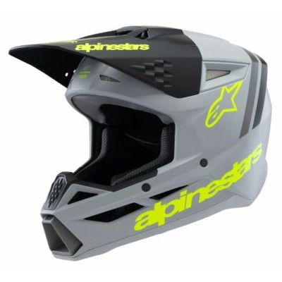 Casca motocross pentru copii ALPINESTARS SM3 RADIUM GY/BLK/YL