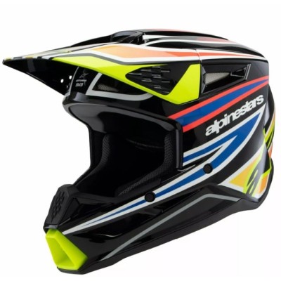 Casca motocross pentru copii ALPINESTARS SM3 WURX BLK/YL/B