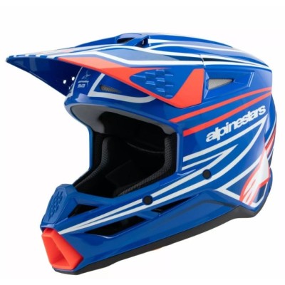 Casca motocross pentru copii ALPINESTARS SM3 WURX BLUE/RED/WT/BK