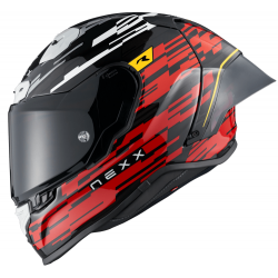 Casca NEXX X.R3R X.R3R GLITCH RACER RED WHITE