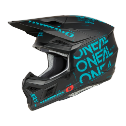 Cască motocross O'NEAL 3SERIES STATIC BLACK/TEAL V.25