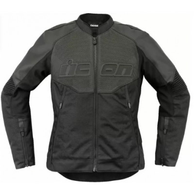 Geaca moto pentru femei ICON Women's Overlord3 CELeather BLACK