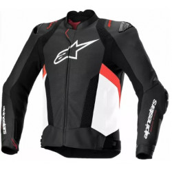 Geaca de piele  ALPINESTARS Missile V3 BLK/WHT/RD