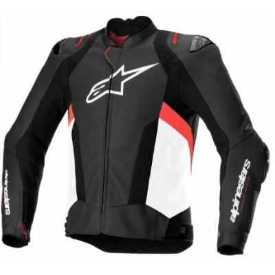 Geaca de piele  ALPINESTARS Missile V3 BLK/WHT/RD