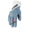 Mănuși motocross pentru femei THOR WOMEN'S SPECTRUM WHITE/BLUE
