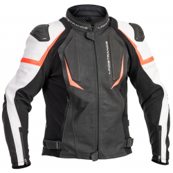 Geacă moto din piele  Lindstrands Sanden Black/White Geacă moto din piele  Lindstrands Sanden Black/White