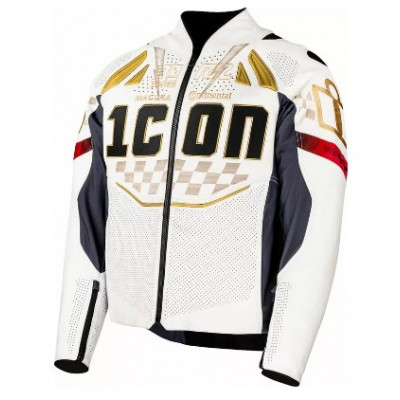 Geacă de piele ICON Contra3™ RIZZ RIZZ WHITE