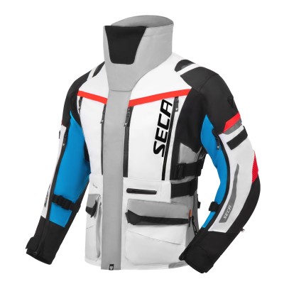 Geacă moto din material textil  SECA ARRAKIS III GREY/BLUE/RED
