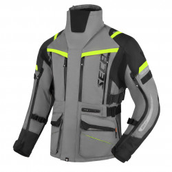 Geacă moto din material textil   SECA ARRAKIS III TITANIUM/NEON YELLOW