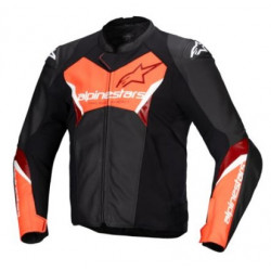Geaca moto de piele  ALPINESTARS Faster V3 BLACK/RED