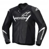 Geaca moto de piele ALPINESTARS Faster V3 BLACK/WHITE