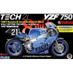 Motocicletă jucărie asamblată Yamaha YZF750 Tech21 Racing Team 1987