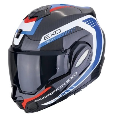 Cască modulară  SCORPION Exo-Tech Evo Carbon BLACK/BLUE/RED