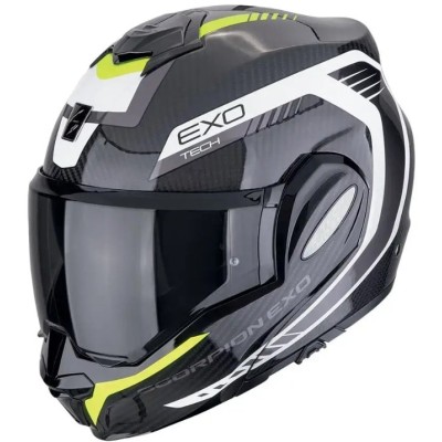 Cască modulară SCORPION Exo-Tech Evo Carbon BLACK/NEON YELLOW