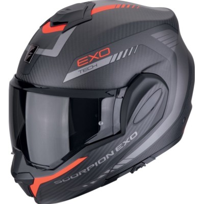 Cască modulară  SCORPION Exo-Tech Evo Carbon BLACK/RED